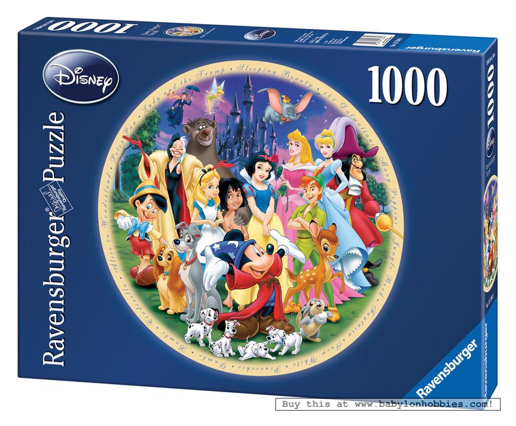 Wonderful World of Disney Round Puzzle 1000pc, 1,000
